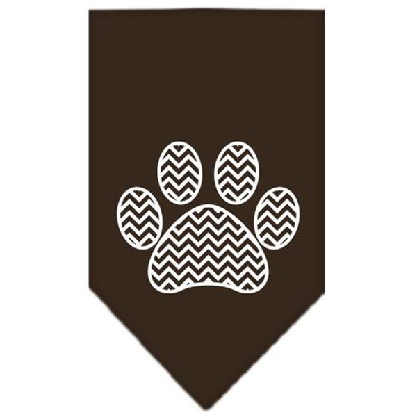 Unconditional Love Chevron Paw Screen Print BandanaBrown Small UN798409